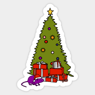 Santa Rat with Christmas Tree Sticker